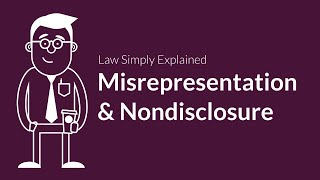 Misrepresentation and Nondisclosure  Contracts  Defenses amp Excuses [upl. by Einttirb]