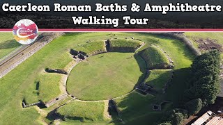 CAERLEON ROMAN BATHS amp AMPHITHEATRE WALES  Walking Tour  Pinned on Places [upl. by Kired254]