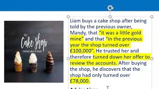 How to apply misrepresentation Liam cupcake scenario [upl. by Isidore]