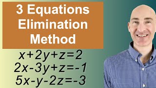 Solving Systems of 3 Equations Elimination [upl. by Westland]