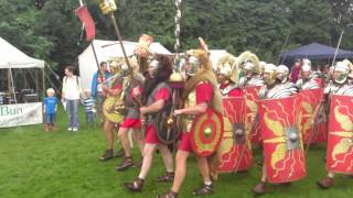 Roman Reenactment at the Amphitheatre in Caerleon Marching In [upl. by Hertberg]