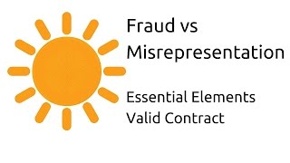 Fraud vs Misrepresentation  Other Essential Elements of a Valid Contract  CA CPT  CS amp CMA [upl. by Lomax]